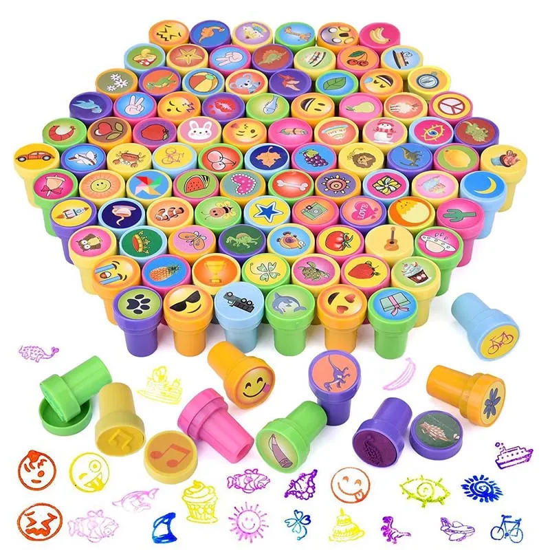 60 шт. Детские игрушки марки мультфильм смайлик дети печать для скрапбукинга Stamper