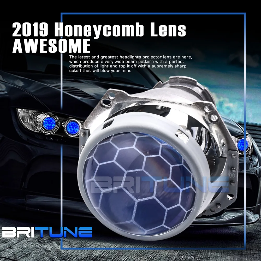 Для Hella 3R G5 5 фары линзы HID проектор Honeycomb Bi-xenon травление синие линзы модифицированные автомобильные аксессуары стиль D1 D2 D3 D4