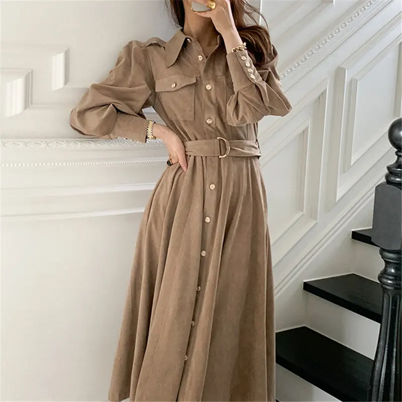 

Alien Kitty 2021 New Arrival Stylish Casual Elegance Fashion OL Korean Chic Loose Hot Sweet Women Gentle Long Dresses Vestidos