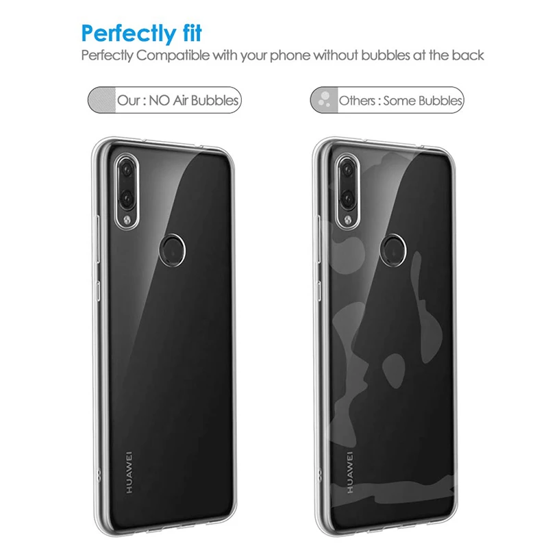 Прозрачный мобильный телефон чехлы для Huawei Y6/Y6 Pro/Y6 Prime 2019 Силиконовая задняя