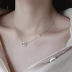 Ожерелье женское в японском стиле с надписью Double C, цепь до ключицы, простой и свежий аксессуар для лесной подвески для студентов в Корейском стиле
