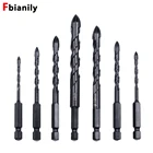 Набор сверл для плитки, комплект из 3-12 мм, с шестигранным хвостовиком, для стекла, плитки, керамики, бетона, открывателя отверстий, кирпича, твердого сплава, с треугольным наконечником