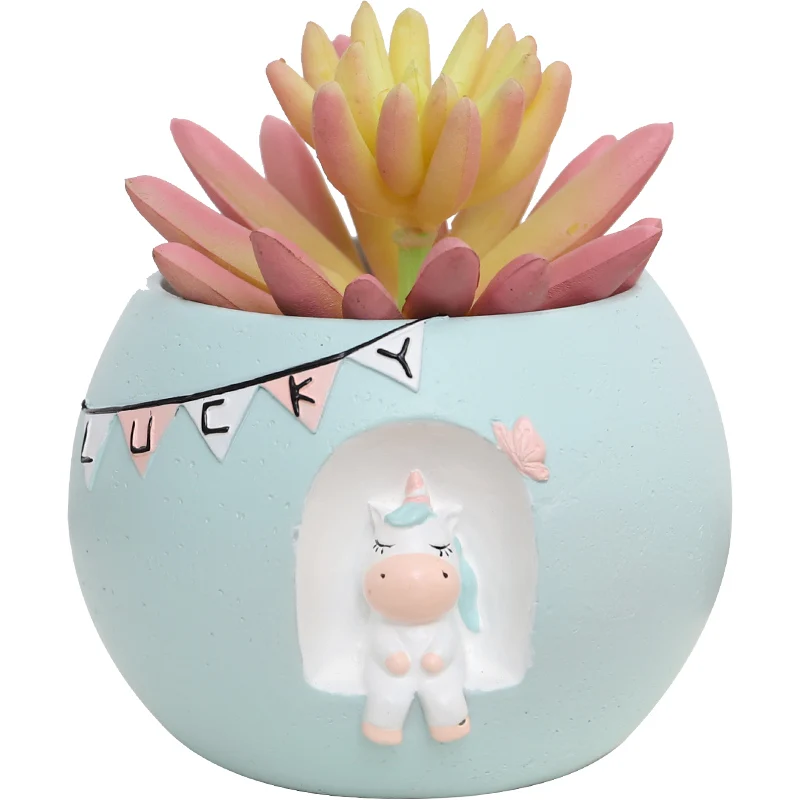 Креативные горшки для цветов с животными суккулентов настольные мини кроликов