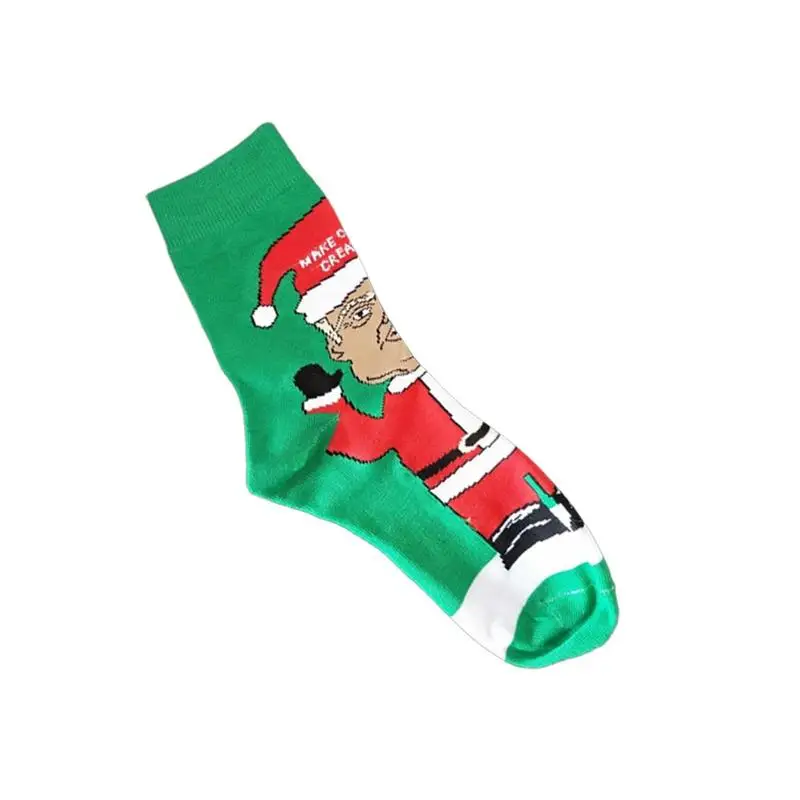 1 пара хлопчатобумажных носков с принтом Трамп рождественские носки для женщин и