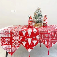 reich for christmas table runner christmas decorations red elk lattice tree cotton cloth christmas tablecloth table decoration