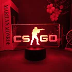 Ночники с логотипом игры CS GO, 3D RGB-светильники для прикроватного столика, подарки на день рождения, для спальни, красочные атмосферные украшения