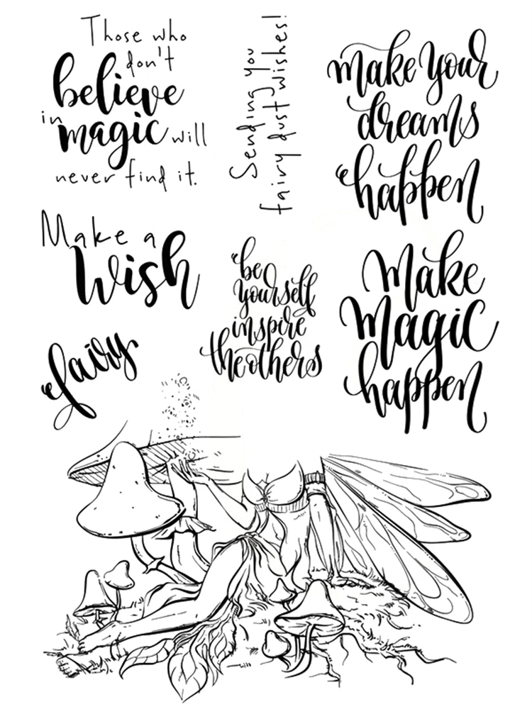 

Fairy Magic Transparent Silicone Clear Stamp/Seal for DIY scrapbooking/photo album Decorative Cards Making Paper Crafts