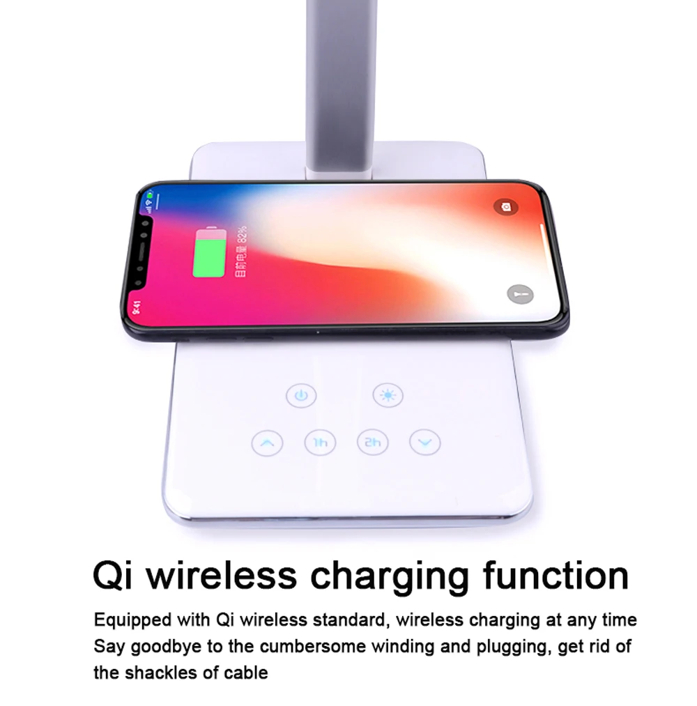 СВЕТОДИОДНЫЙ беспроводной заряжающаяся настольная лампа для Iphone 11 Pro samsung Xiaomi huawei многофункциональная настольная лампа автоматический таймер свет для чтения