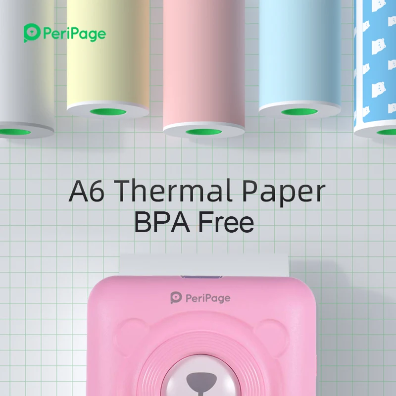 

NEW PeriPage Officical Thermal Paper Notes, Sticker, Bear Label, White Label, Photo Paper BPA Free Keep 3-10 Years