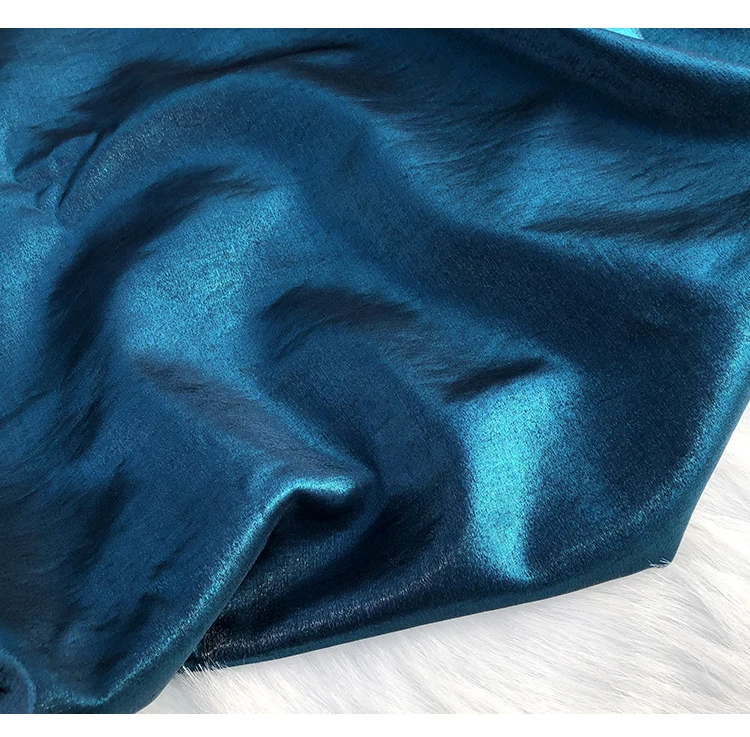 Цветной Шелк Лен-павлин синий Высокое качество Яркий глянцевый Лен гладкая