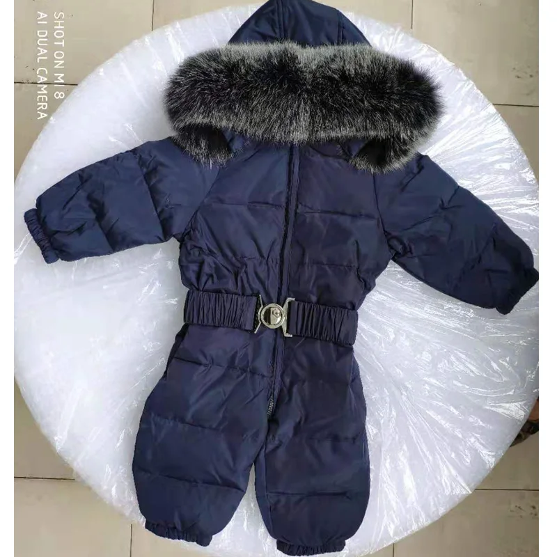 Детский пуховой комбинезон с капюшоном длинным рукавом|Ромперы| |