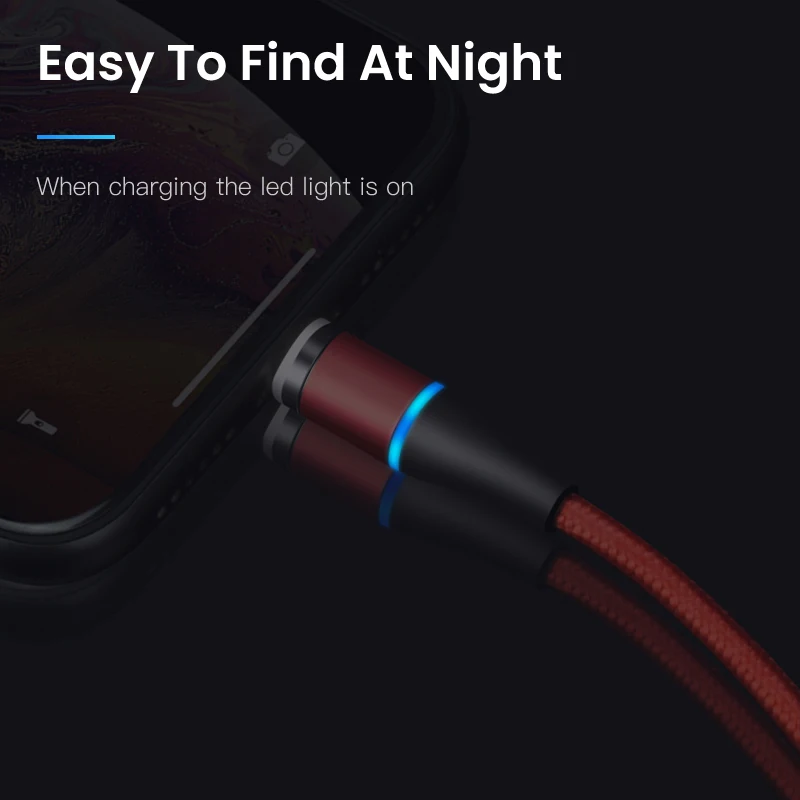 Магнитный USB-кабель с подсветкой Micro USB C магнитный QC 3 0 кабель для быстрой зарядки