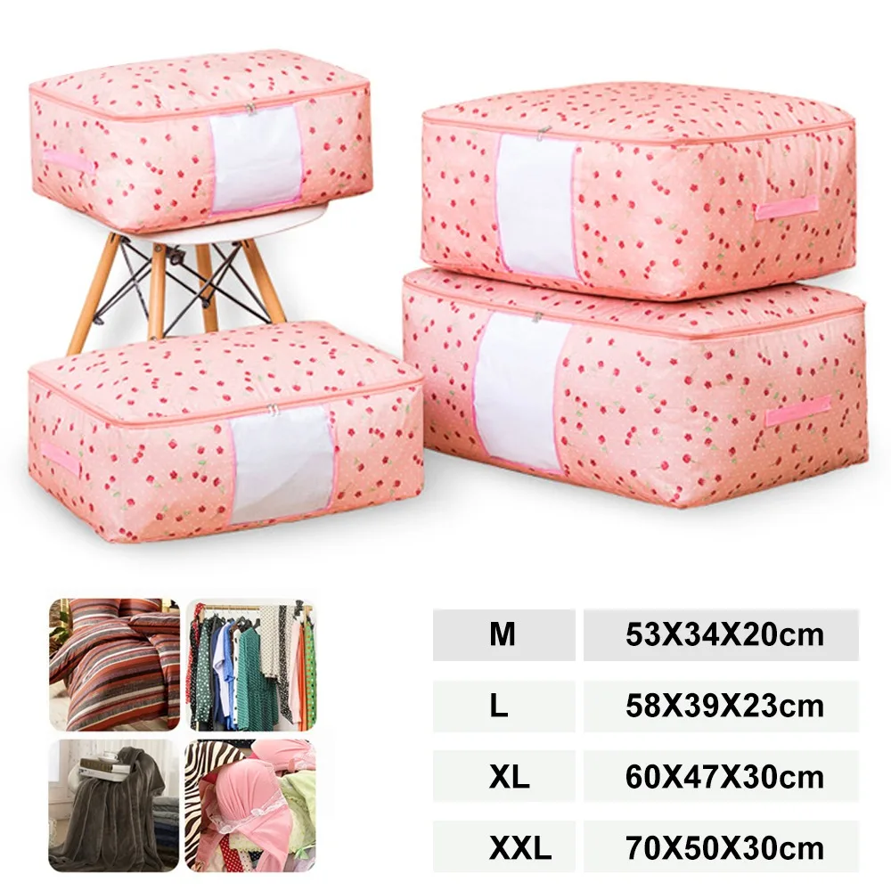 

New Waterproof Portable Clothes Storage Bag Organizer Folding Closet Organizer For Pillow Quilt Blanket Quilt Bag Organizer