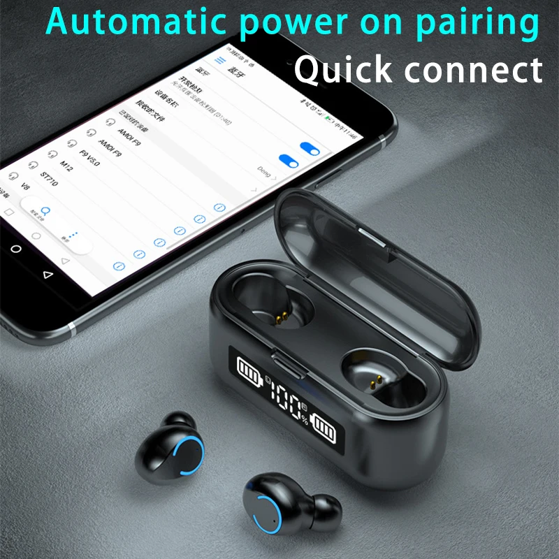 V5.1 Bluetooth наушники 9D стерео Шум шумоподавления HiFi Bass Беспроводной