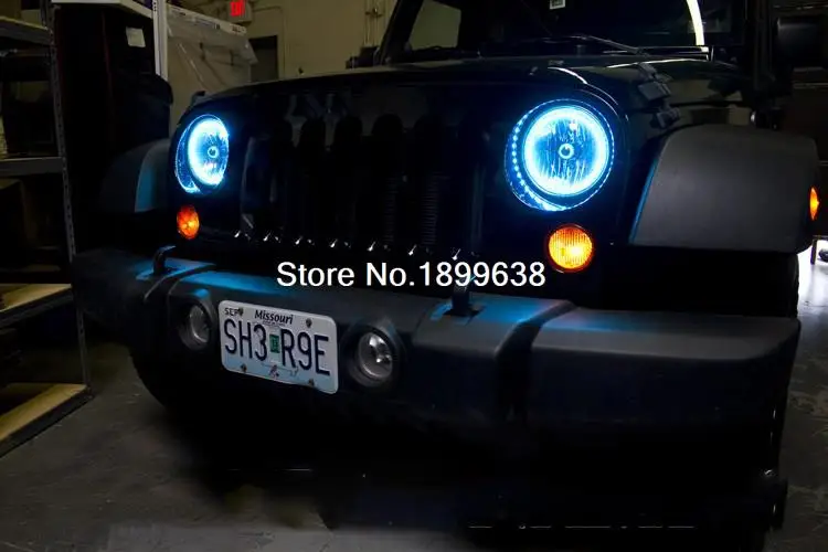 Для ford mustang 2010 2011 2012 светодиодный периметр кольца Фар halo многоцветный RGB ангел демон глаза