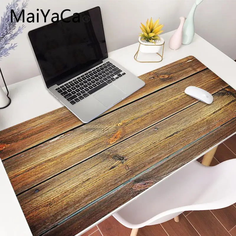 

MaiYaCa Fashion Brown Wood Grain Laptop Gaming Large Locking Edge Mousepad BIG SIZE Rubber XXLGame Mouse Pad for CSGO DOTA Gamer