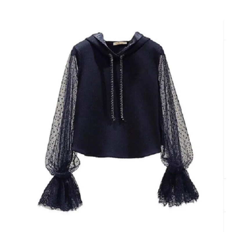 Новинка 2020 Осеннее Женское пальто с высоким воротником сетчатая прозрачная