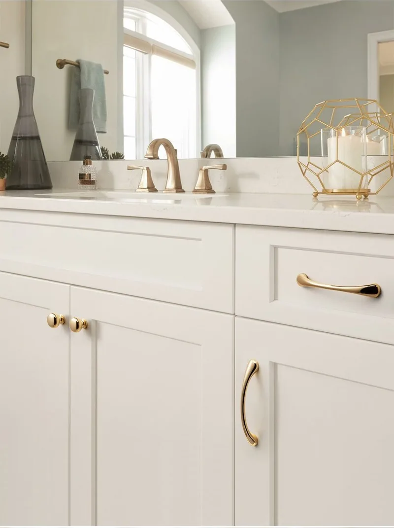 

Gold Solid Zinc Alloy Cabinet Handles for Furniture Drawer Knobs Cabinet Pulls Decorative Home Decor Hardware