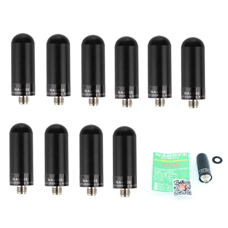 10 шт. с высоким коэффициентом усиления антенна Nagoya NA 805 SMA Male/SMA/BNC Dual Band короткая