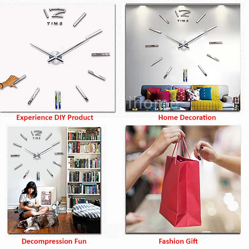 Новое поступление кварцевые часы короткие 3d настоящие большие настенные