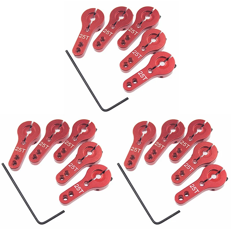

18Pcs 25T Aluminum Servo Horn M3 Threads Steering Arm High Torque Servos Motors Parts RC Car Plane Boat