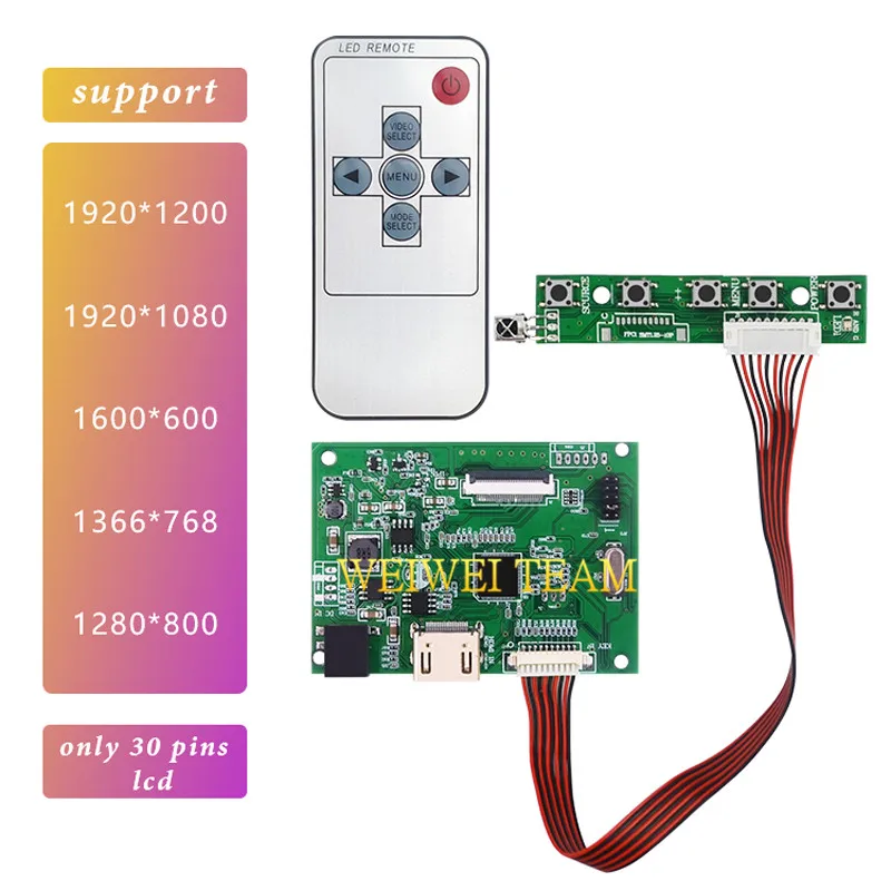 Hdmi Edp 30 контактов универсальная плата контроллера Поддержка 10,1-17,3 дюймовый ЖК-экран 1280*800 1600*900 1366*768 1920*1080 1920*1200