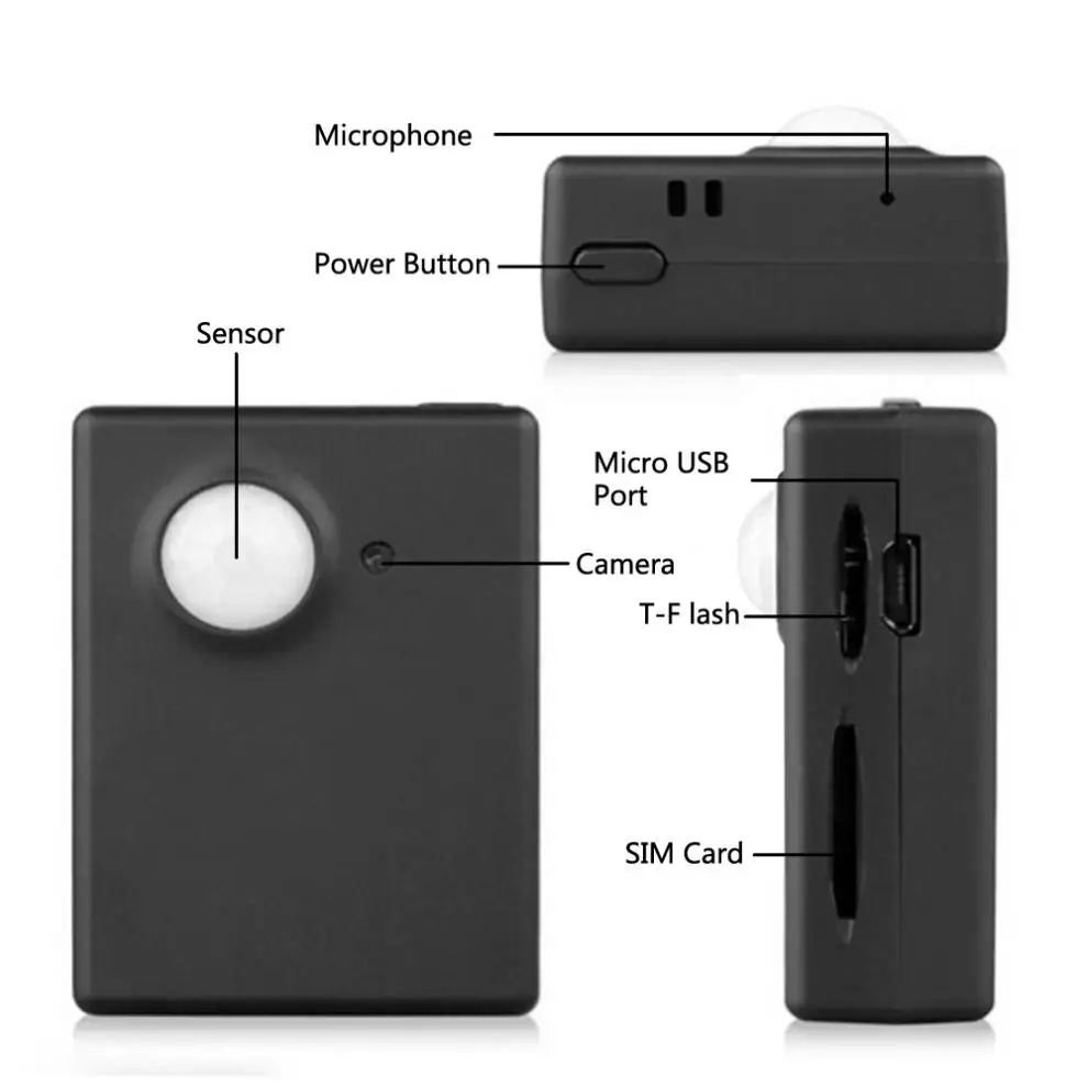 Беспроводная мини 1 3 М Инфракрасная камера для безопасности видео GSM трекер Autodial