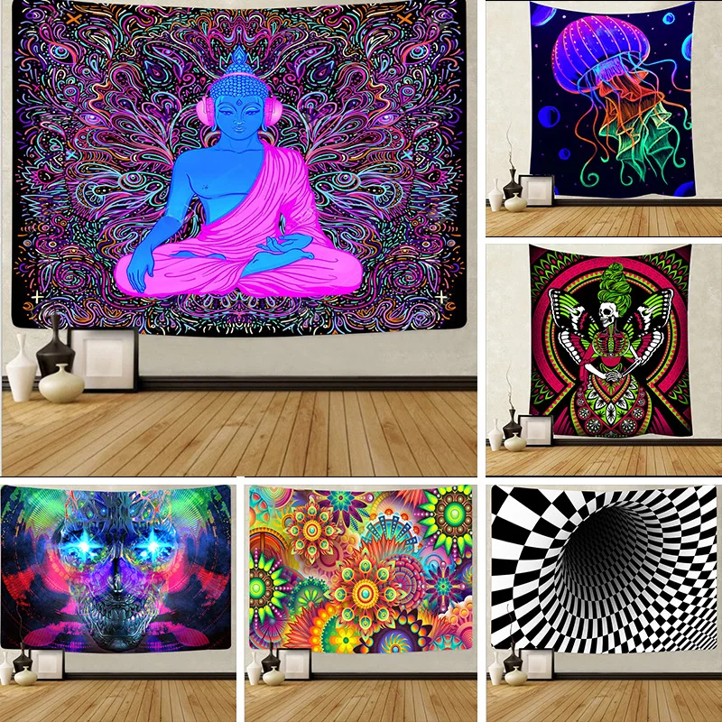 

Psychedelic art tapestry tapestry home decoration tapestries bedroom dormitory bedside decoration abstract background cloth