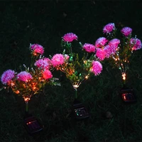 solar light led dandelion flower lawn lamp outdoor waterproof garden courtyard park path corridor decorative lighting 12pcs