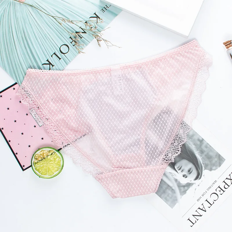 Roseheart женские модные синие хлопковые кружевные сетчатые трусики с низкой талией