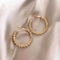 fashion exaggerated metal woven large circle earrings simple ladies earrings suitable for european and american women