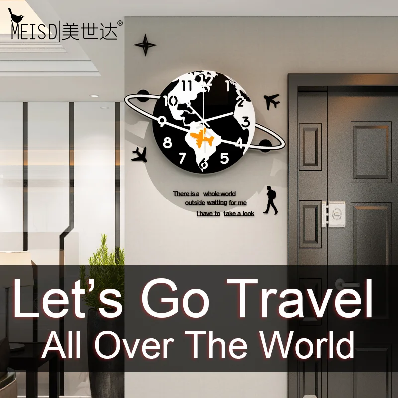 MEISD 2020 большие настенные часы креативные Висячие Часы Зеркальные Стикеры