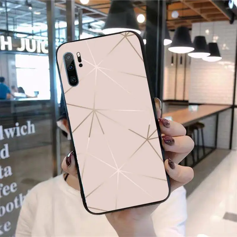 

Geometric Marble Texture Phone Case For Huawei P20 P30 P40 lite Pro P Smart 2019