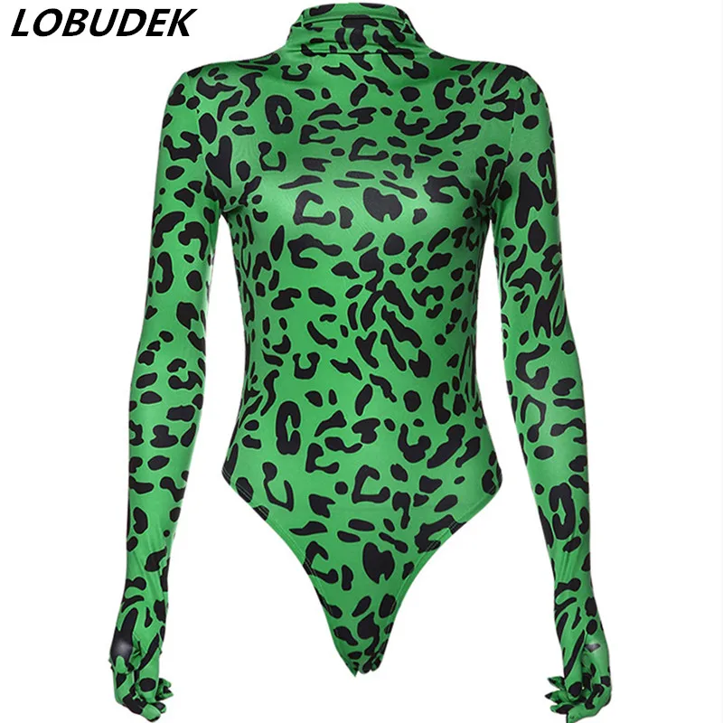 Женское боди с леопардовым принтом обтягивающие в европейском стиле красного