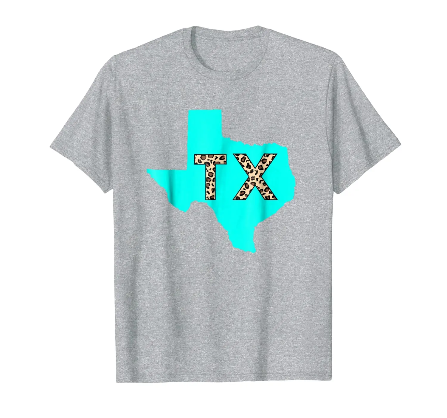 

Texas T-shirt Pretty Leopard Print And Turquoise State Pride