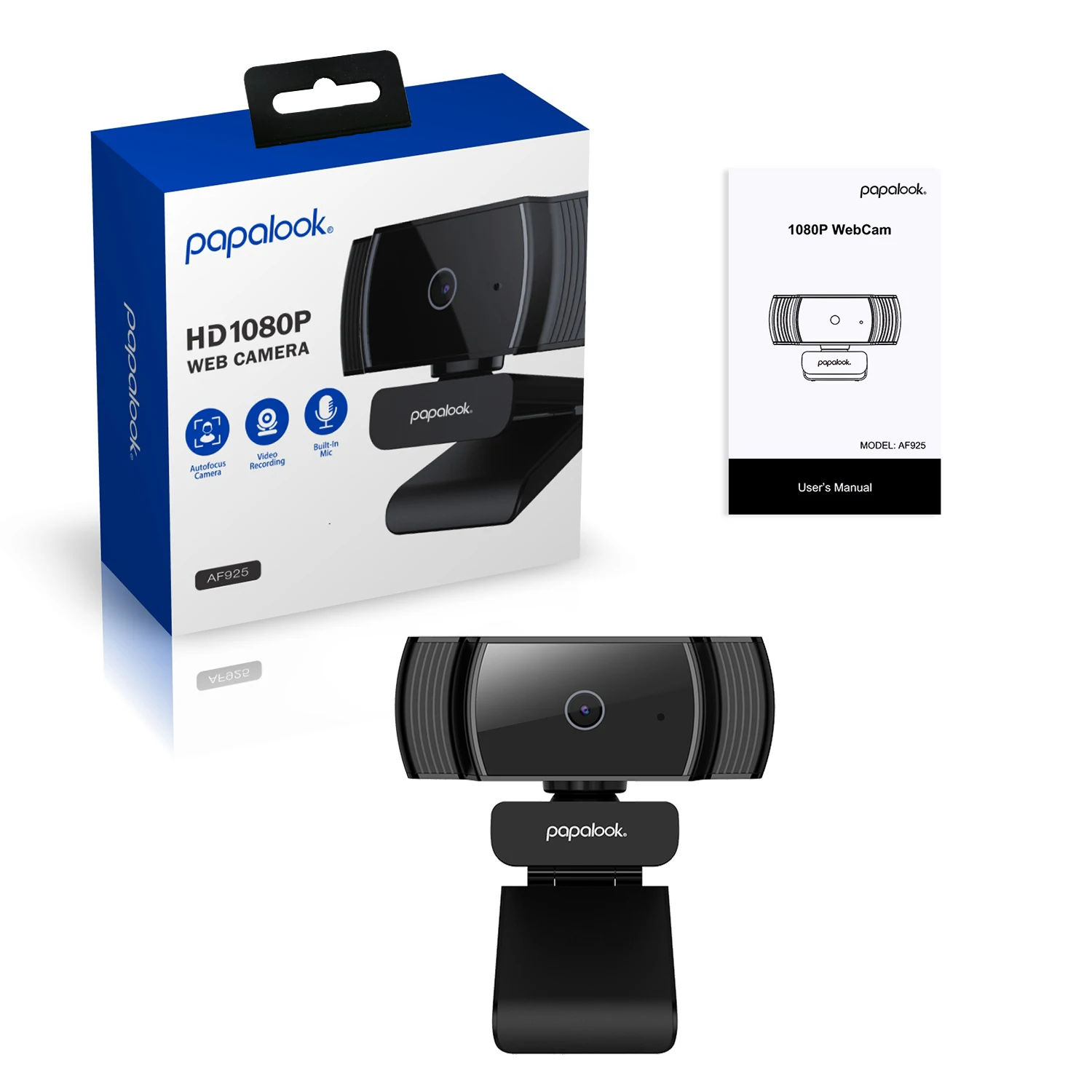 PAPALOOK 1080p Webcam with Stereo Microphones AutoFocus FHD 30FPS USB Web Camera for Streaming Online Class Laptop Computer | Компьютеры и