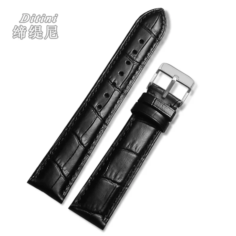 

Genuine leather watchstrap with pin buckle 12 14 15 16 18 19 20 21 22 24mm colourful watchband black brown red white blue white