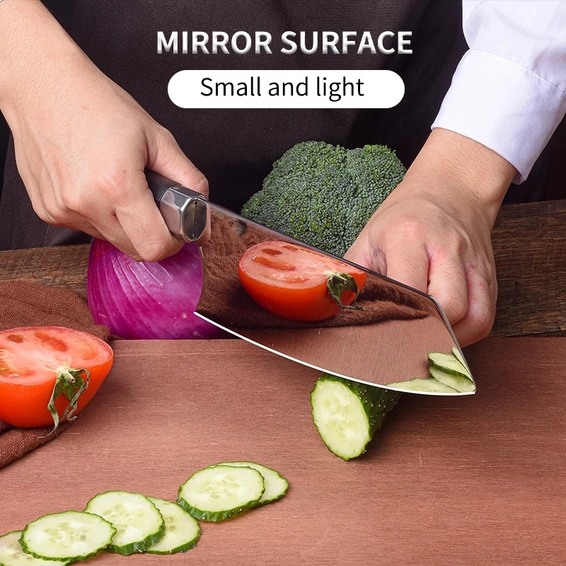 Нож Мясницкий кухонный шеф-повара зеркальный нож бритва из нержавеющей стали