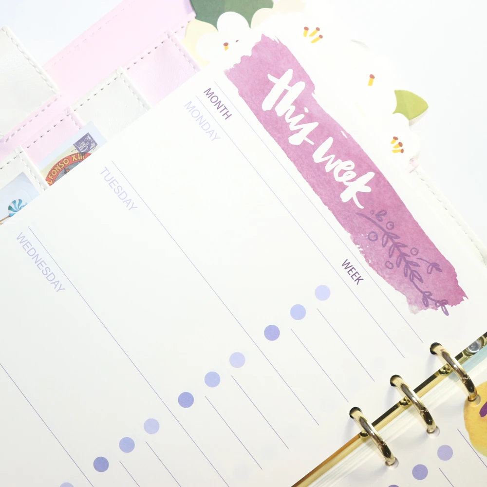 Domikee Мультяшные милые спиральные записные книжки с 6 отверстиями заправка