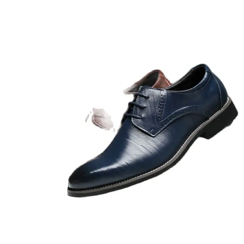 

Новинка весна-осень 2021 Мужская модная британская большая повседневная мужская обувь большие модные деловые кожаные туфли