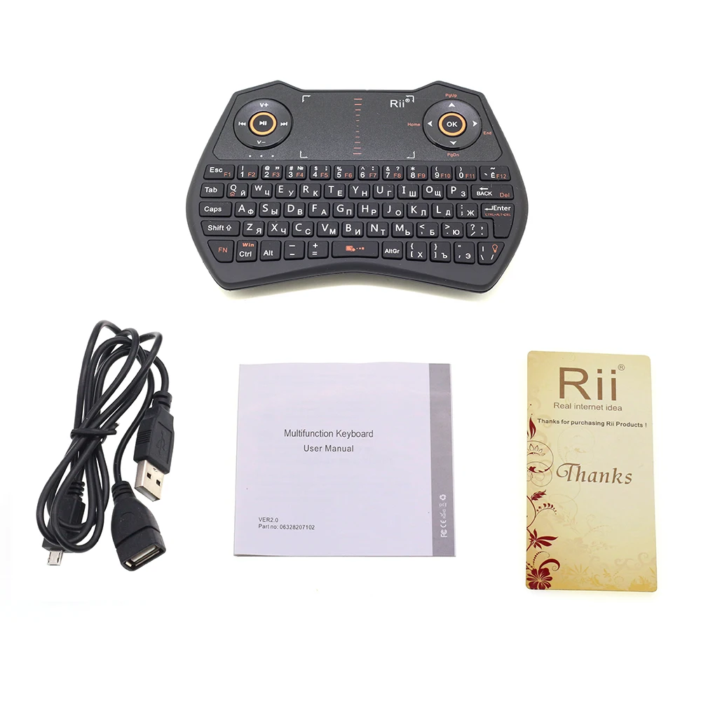 Rii i28C с подсветкой Русский Английский 2,4 ГГц Мини Беспроводная клавиатура Air mouse с портативной сенсорной панелью для Android tv Box IP tv Mini PC
