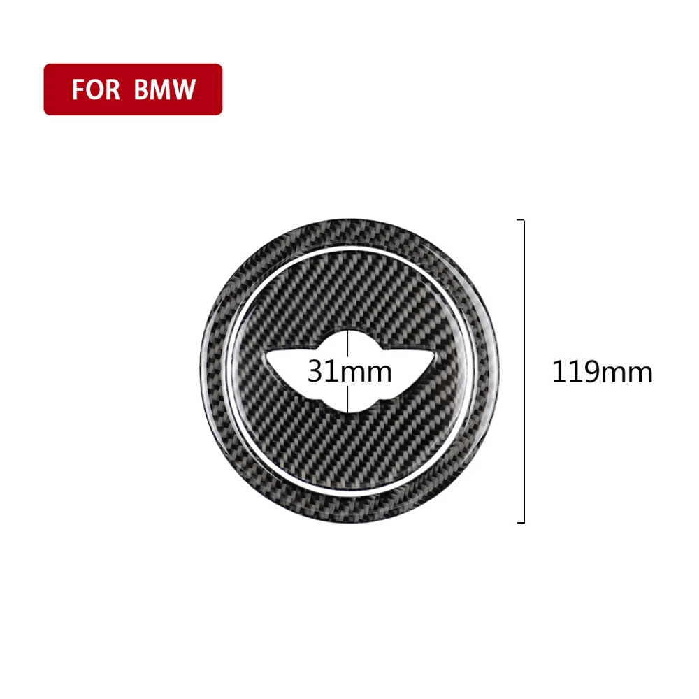 Tefanball Carbon Fiber Car Steering Wheel Stickers Cover Trim For Mini Cooper R55 R56 Countryman R60 Paceman R61 Car Accessories