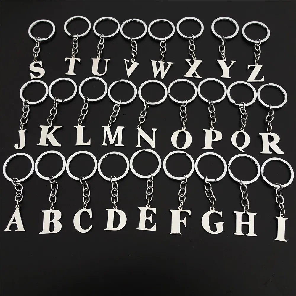 2 шт./лот брелки с буквами из нержавеющей стали именем и именем|letter keyring|fashion