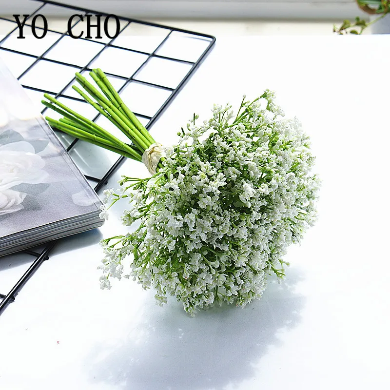 YO CHO белая Гипсофила DIY свадебное украшение для дома 16 шт. пластиковые