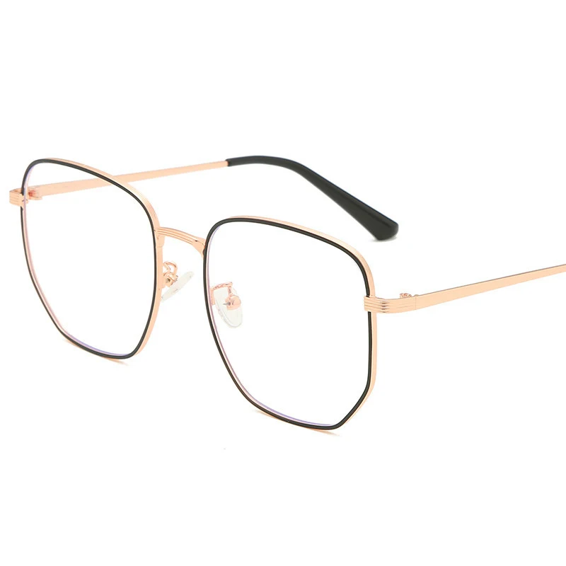 Металлическая многоугольная большая оправа очки трендовая Новинка анти-синее