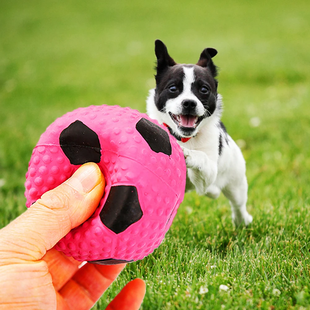 

Football Shaped Pet Dog Molars Bite Squeak LatexToys Sound Chew Play Toy Chewing Teeth Play Ball Chew Toys