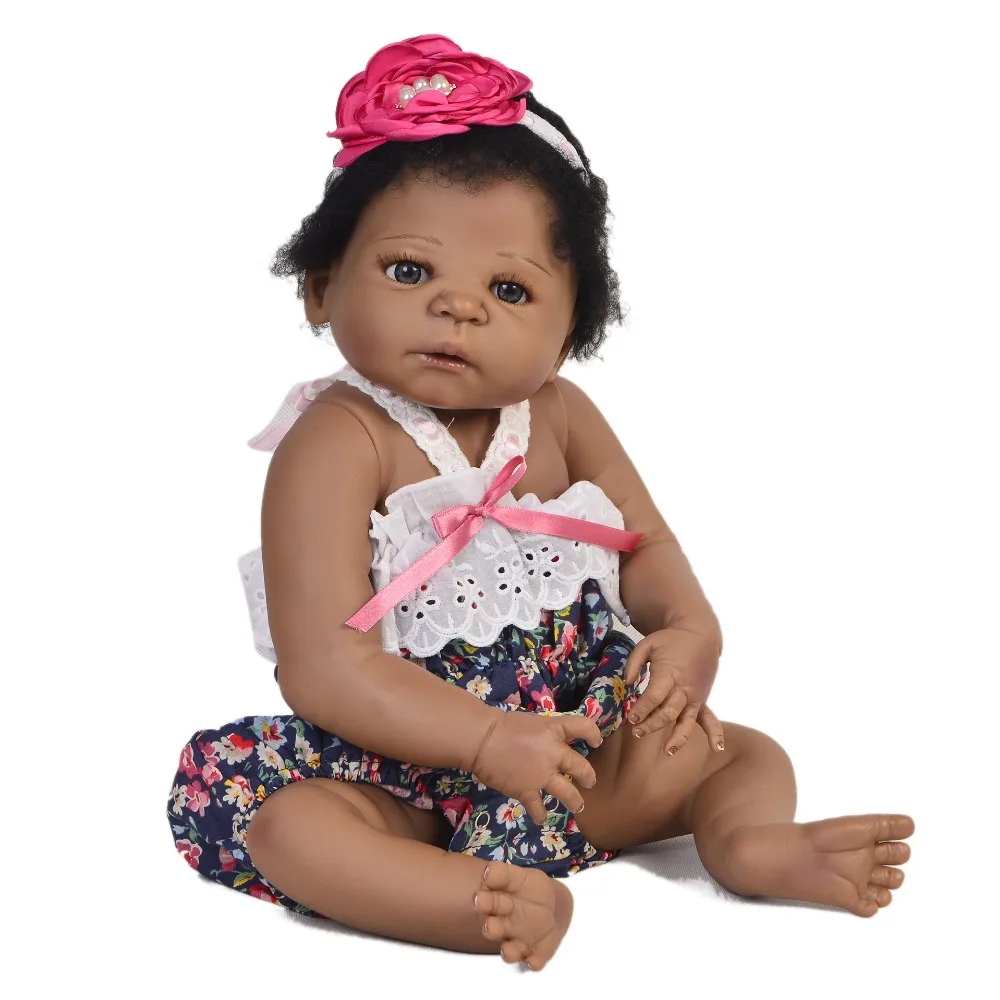 NPK черная Кукла reborn 2" 55 см полный Силиконовый reborn baby куклы-игрушки для девочек для ребенка подарок на день рождения bebes reborn menina boneca