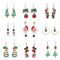 christmas earrings for women crystal snowman jewelry christmas tree stud earring creative party accessories girl gifts
