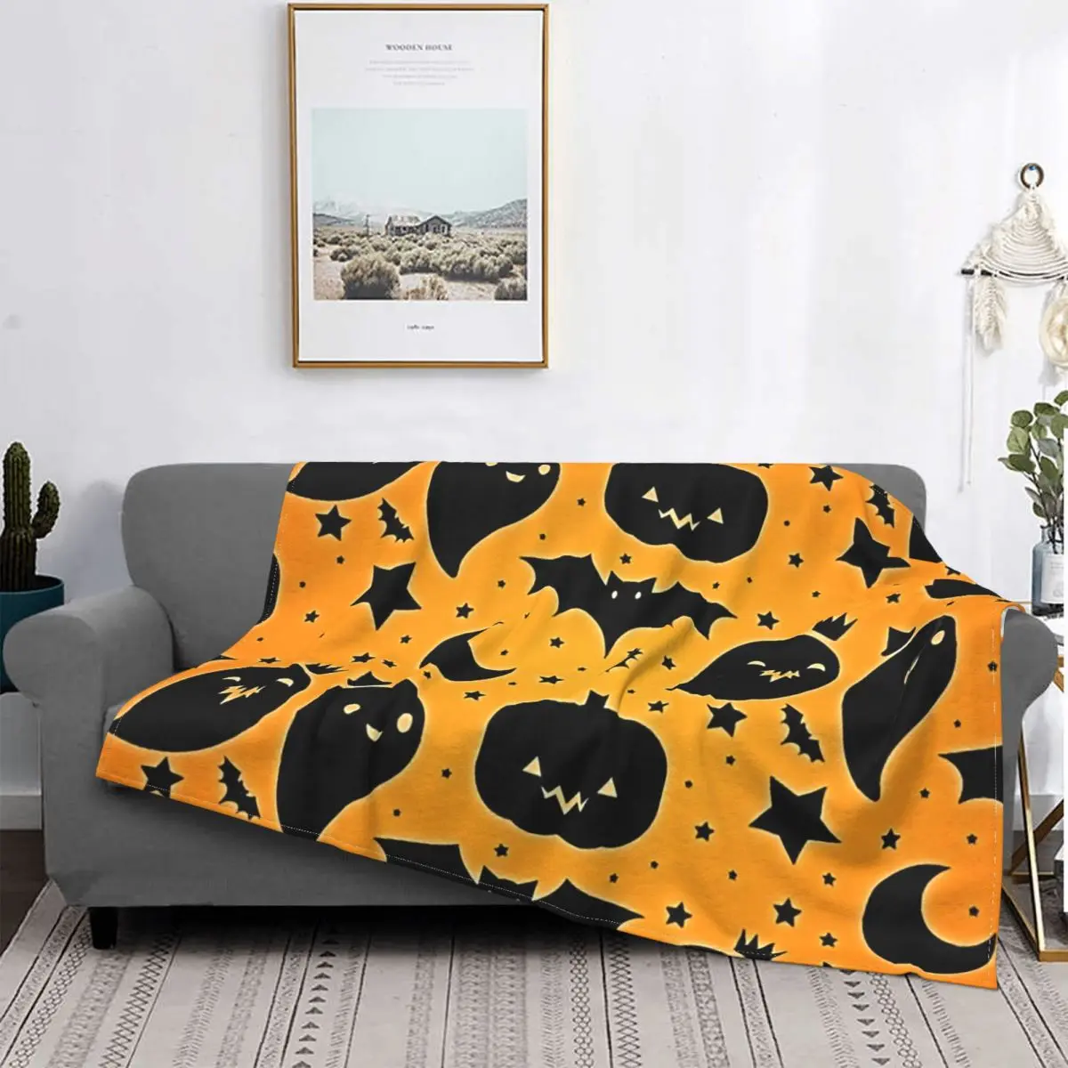 

Хэллоуин счастливое одеяло Фланелевое весна/осень призрак темнота дышащее ультра-мягкое покрывало для Дома Офиса ковер