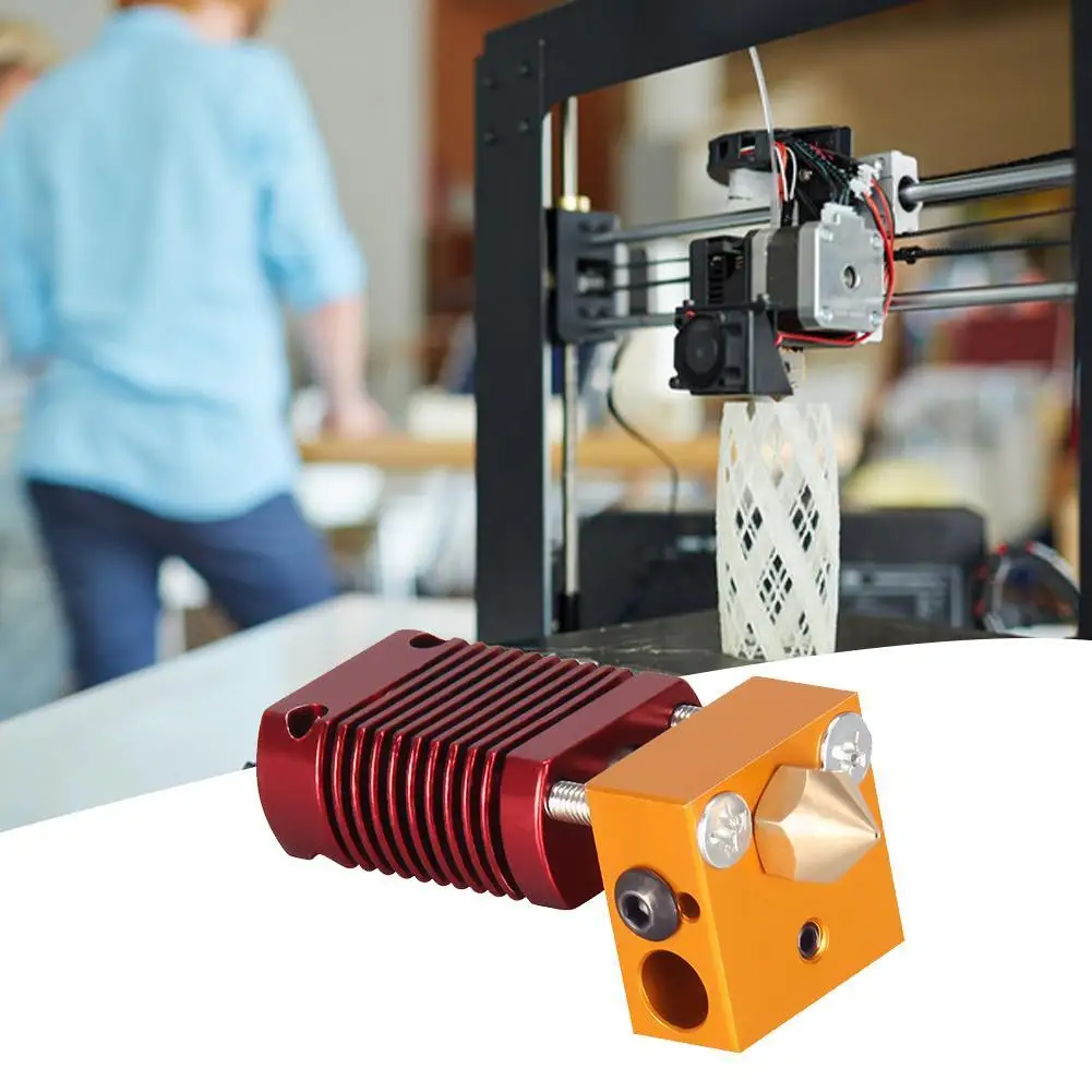 

Extruder Hot End Kit Extruder Nozzle Heater Assembly Aluminum Heat Block With Heater Thermistor For 3D Printer